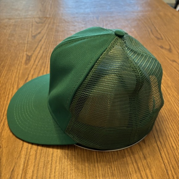 Green‎ Trucker Hat Adult Mesh Back Foam Front Flat Brim RAN Brand. Plain Green - Picture 2 of 6